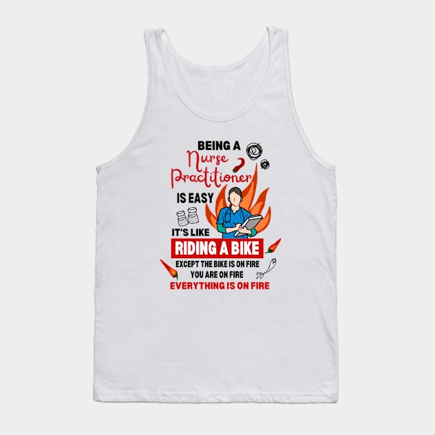 Funny Nurse Practitioner Nurse Joke Puns in Emergency Tank Top by Mochabonk